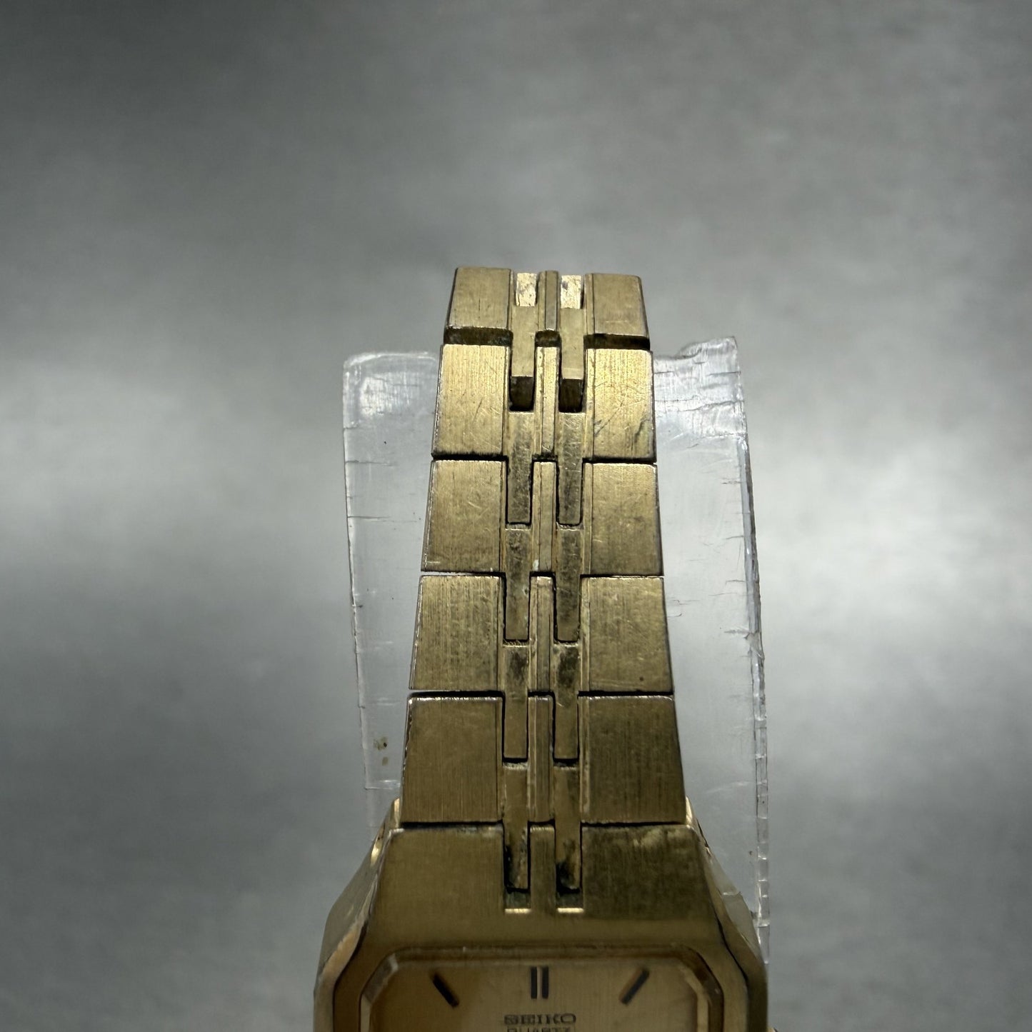 Seiko Tank Watch Women 16mm Champagne Dial Gold Tone 2C20-5200 New Battery4