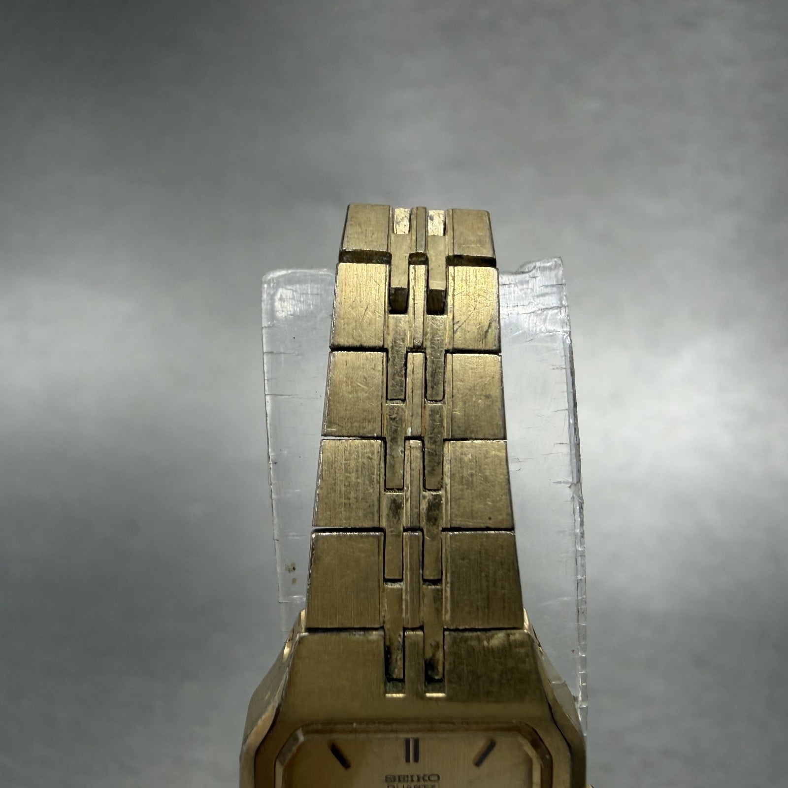 Seiko Tank Watch Women 16mm Champagne Dial Gold Tone 2C20-5200 New Battery4