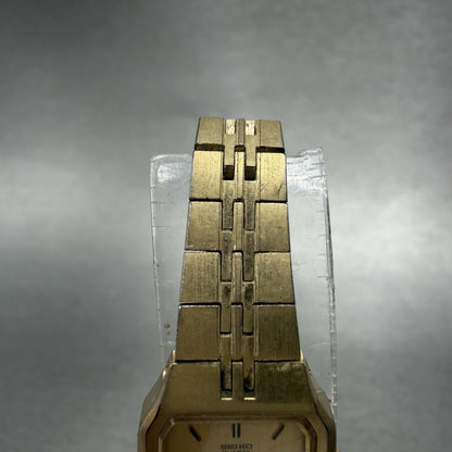 Seiko Tank Watch Women 16mm Champagne Dial Gold Tone 2C20-5200 New Battery4