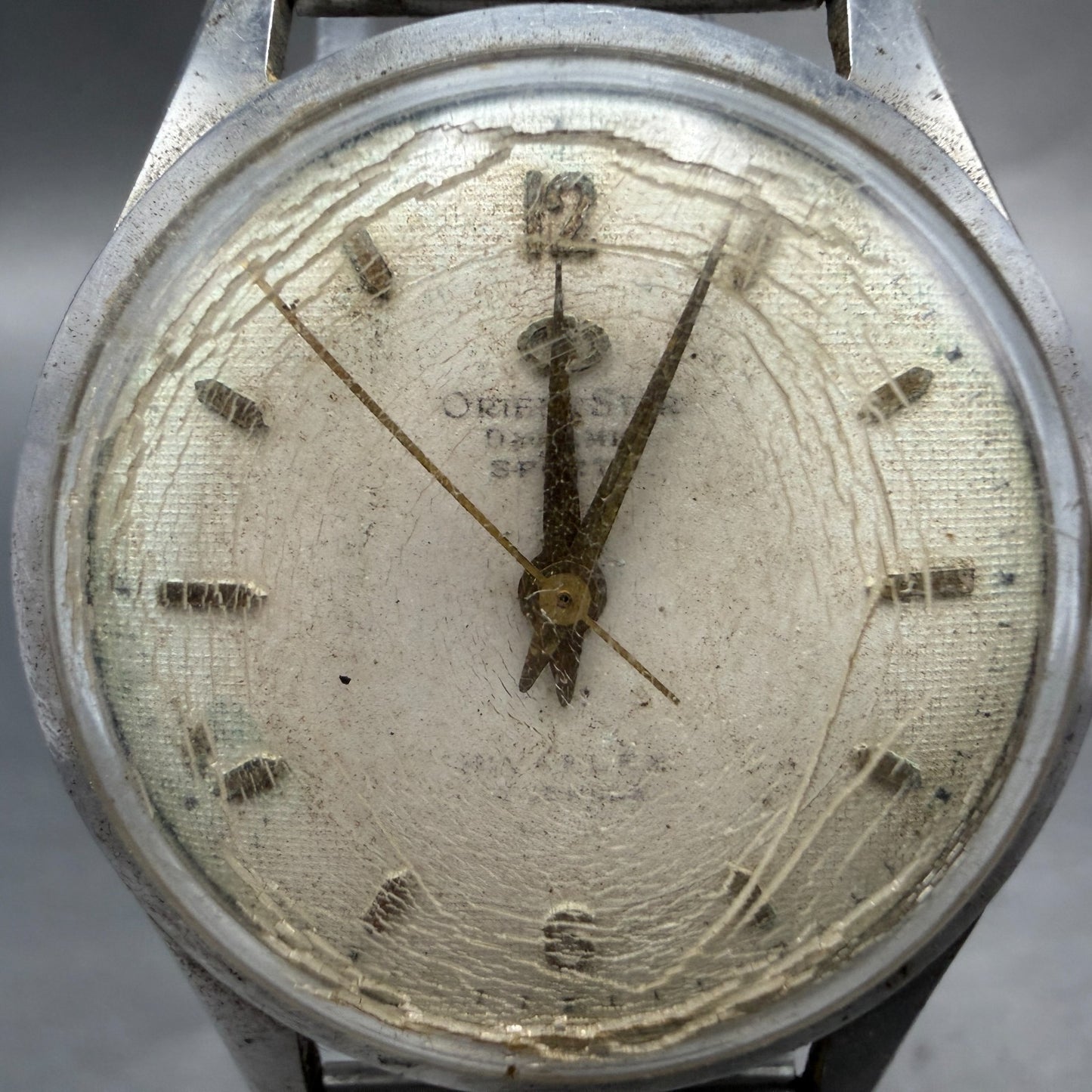 Orient Star Dynamic Watch Men 33mm White Dial Silver Tone Round VTG PARTS2