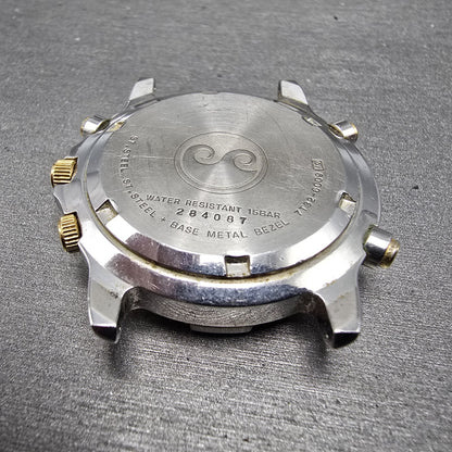 Seiko Sports 150 Chronograph Watch Men 40mm Gray Dial Two Tone Date Round PARTS10