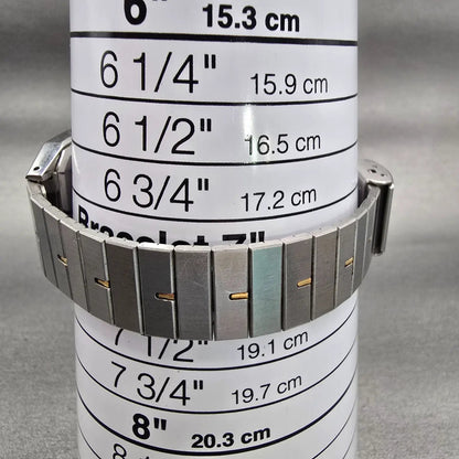 Seiko Watch Men 26mm Silver Dial Silver Tone Date Rectangle 6532-5320 New Batt9