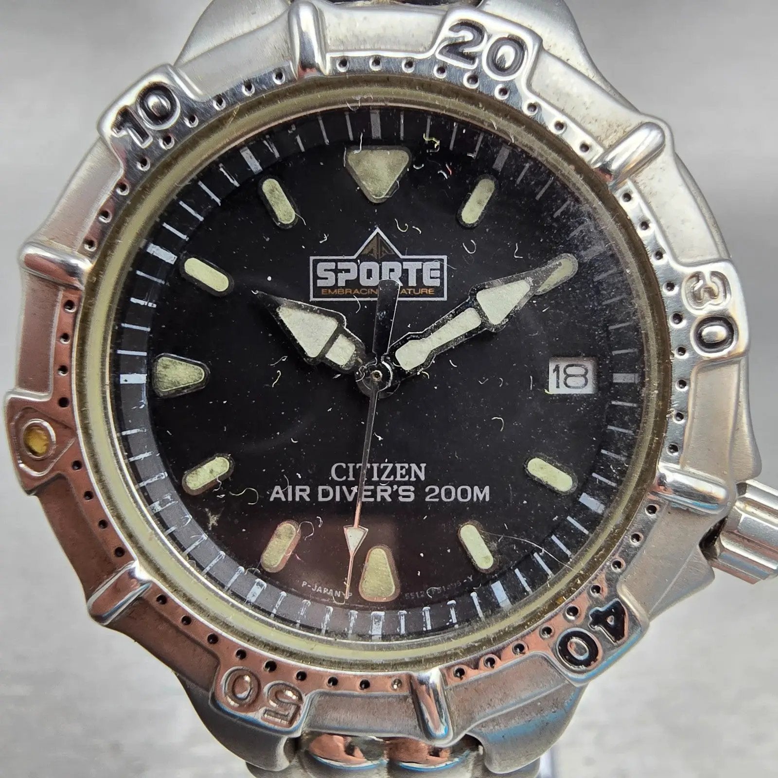 Citizen Air Dive Watch Men 36mm Black Dial Silver Tone 5512-F51359 New Battery1