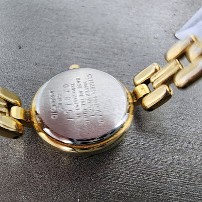 Citizen Sylph Watch Women 19mm White Dial Gold Tone Round 2200241797 New Batt9