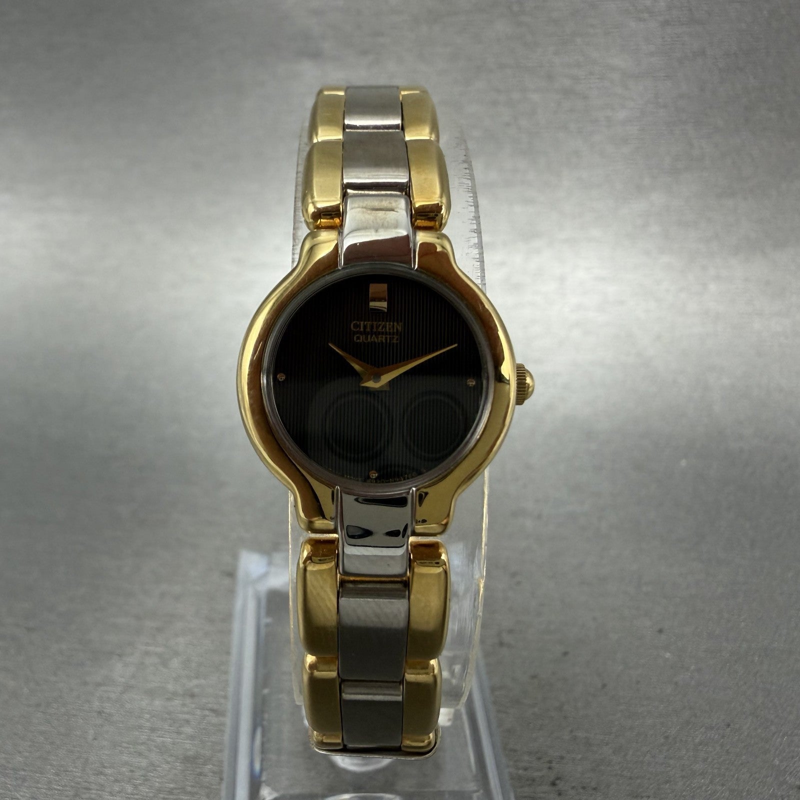 Citizen Watch Women 19mm Black Dial Two Tone Round 5920S76256 New Battery0