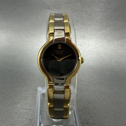 Citizen Watch Women 19mm Black Dial Two Tone Round 5920S76256 New Battery0