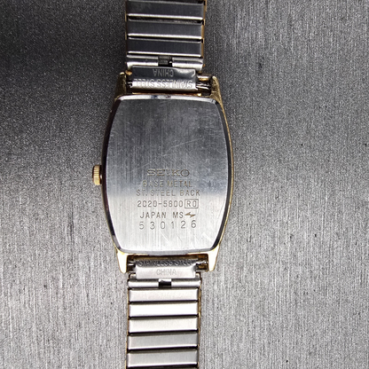 Seiko Watch Women 19mm Gold Dial Gold Tone Oval 2C20-5800 New Battery Vintage p10
