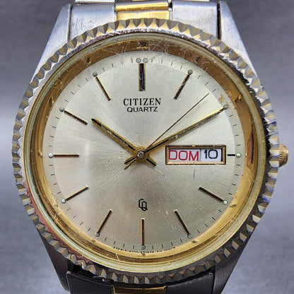 Citizen CQ President Watch Men 35mm Silver Dial Gold Daydate 6100-S26569 PARTS