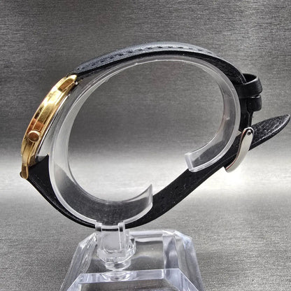 Seiko Watch Men 36mm Black Dial Gold Tone Round 7N01-8040 New Battery Vintage6