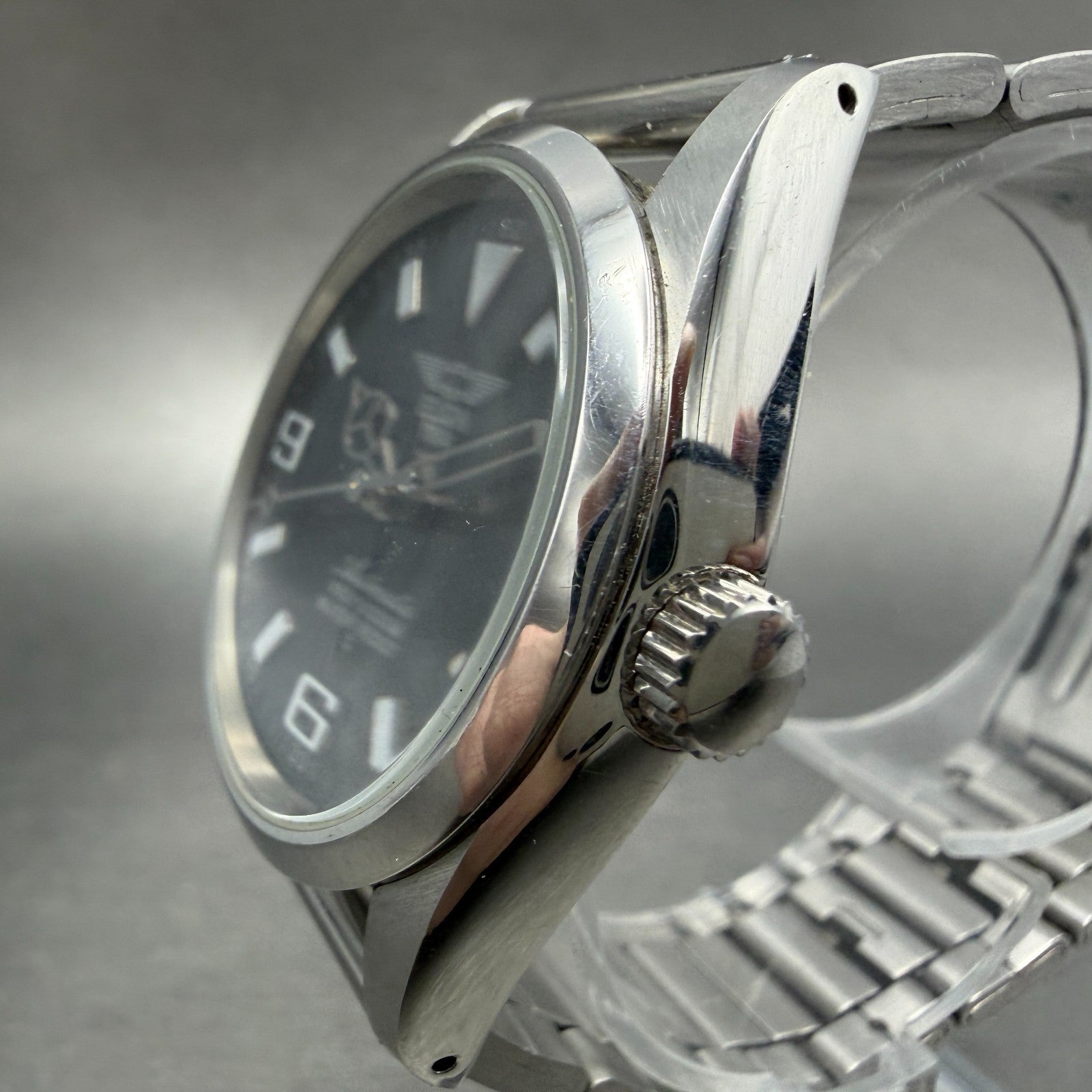Elgin Automatic Watch Men 36mm Black Dial Stainless Steel Round FK-979 Runs2