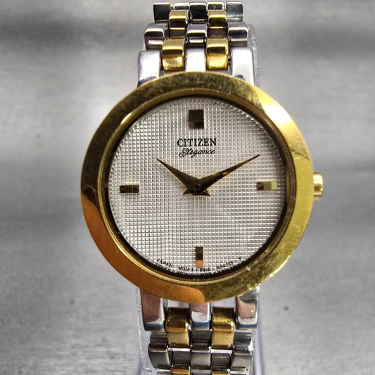 Citizen Elegance Watch Women 23mm White Dial Two Tone Round 5920-S76221 New Batt0