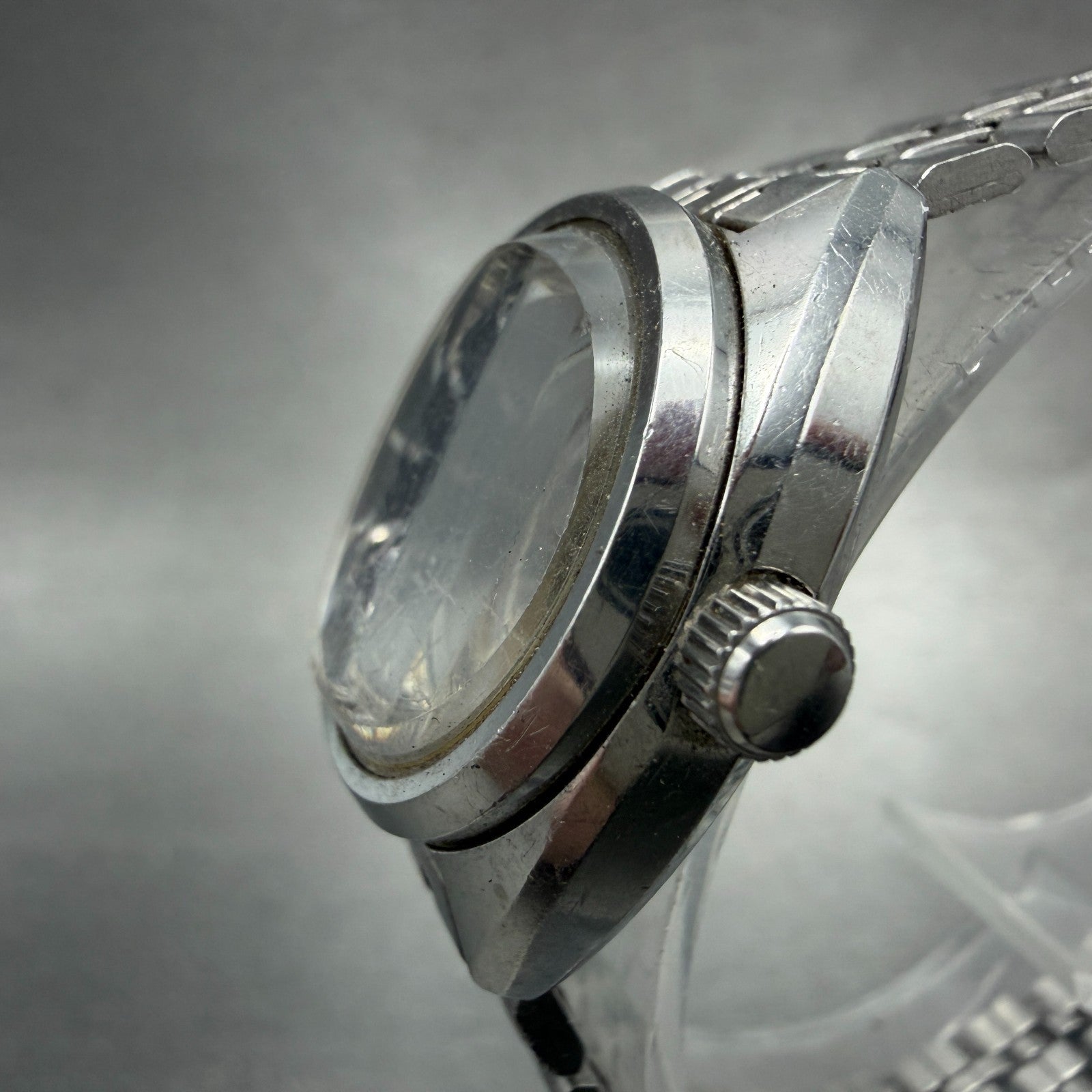 Seiko Automatic Watch Women 26mm Blue Dial Silver Tone Date 2205-0550 Runs2
