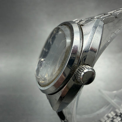 Seiko Automatic Watch Women 26mm Blue Dial Silver Tone Date 2205-0550 Runs2