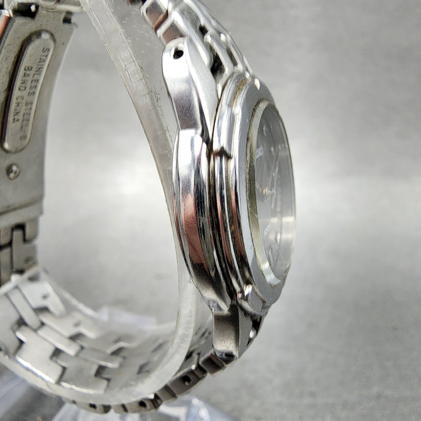 Seiko Watch Women 26mm Black Dial Silver Tone Date Round 7N820AM0 New Battery3