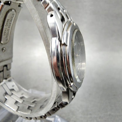 Seiko Watch Women 26mm Black Dial Silver Tone Date Round 7N820AM0 New Battery3