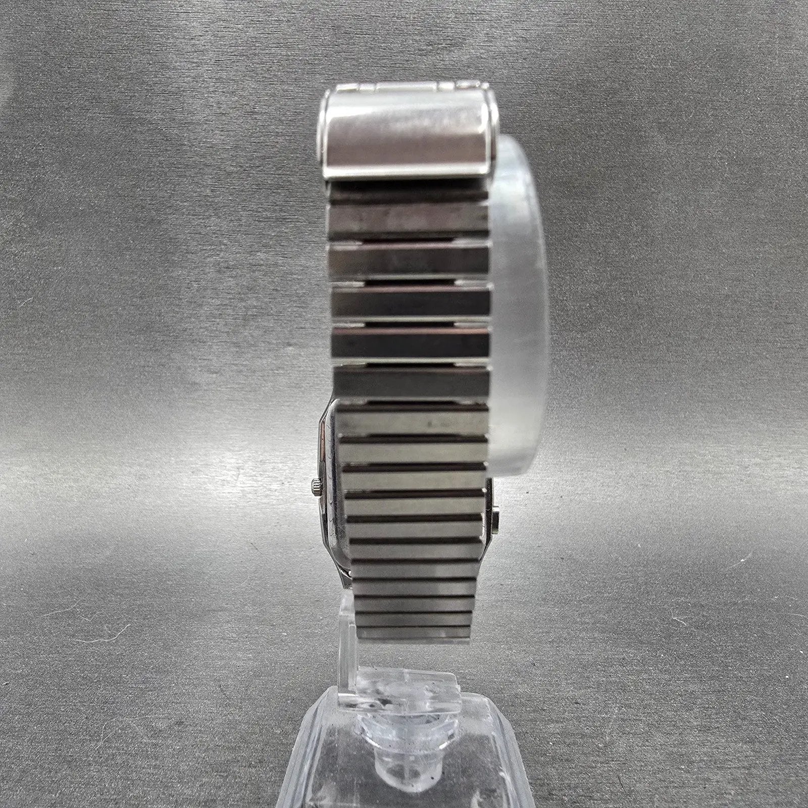 Seiko Analog Digital Watch Men 31mm Black Dial Silver Tone Alarm H357-500H PARTS9