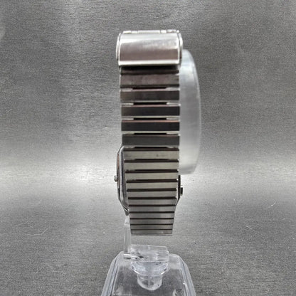 Seiko Analog Digital Watch Men 31mm Black Dial Silver Tone Alarm H357-500H PARTS9
