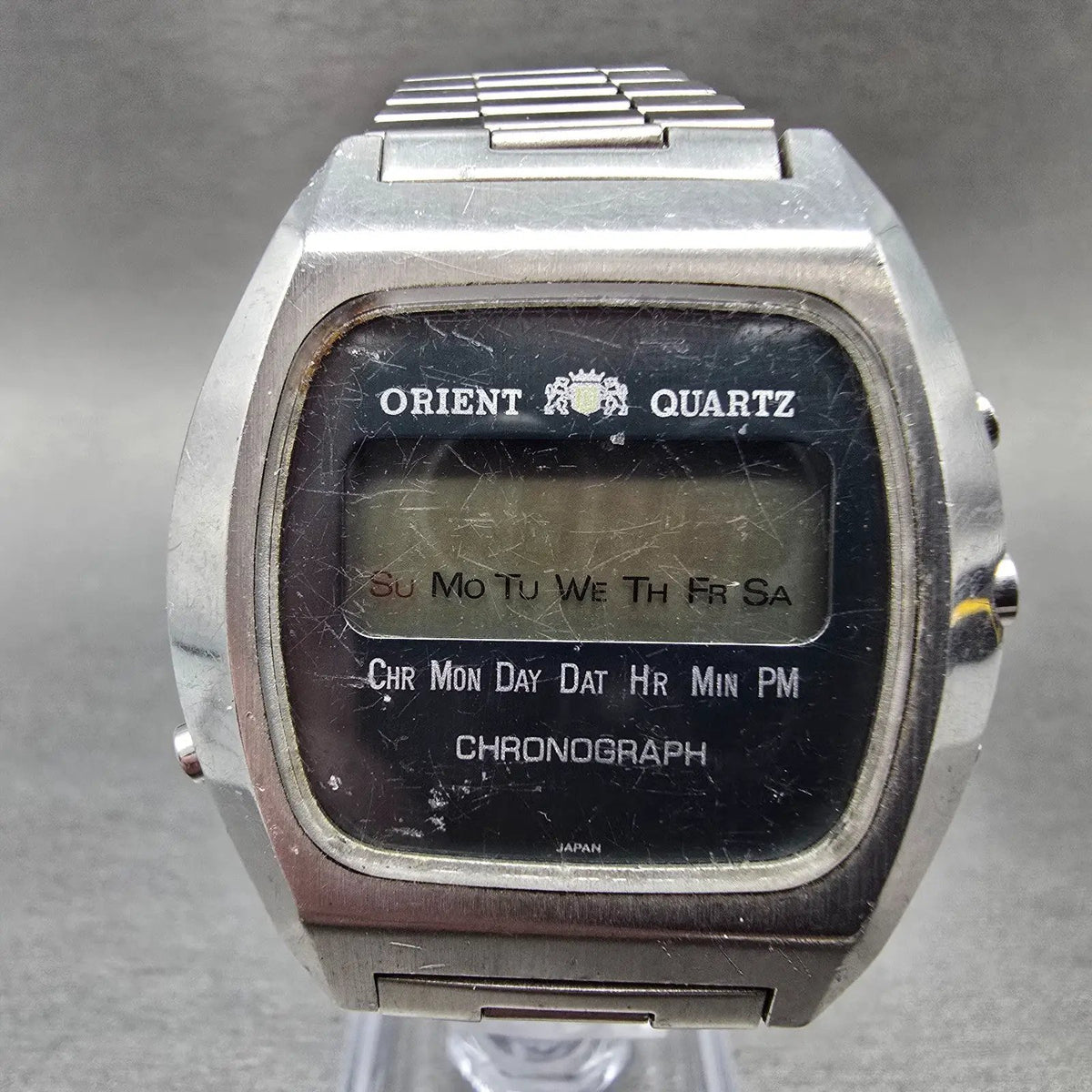 Orient Digital Watch Men 37mm Blue Dial Silver Chronograph TS611125-40 PARTS JP0