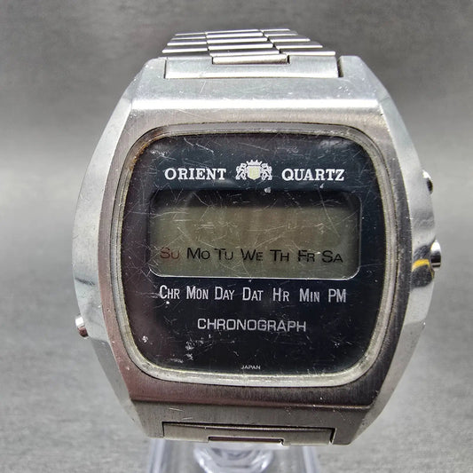 Orient Digital Watch Men 37mm Blue Dial Silver Chronograph TS611125-40 PARTS JP0