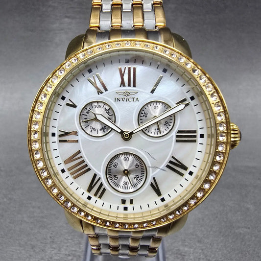 Invicta Angel Watch Women 40mm MOP Dial Two Tone  Daydate 15010 New Battery0