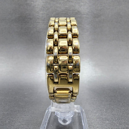Seiko Tank Watch Women 17mm White Dial Gold Tone Rectangle 1N006B79 New Batt7