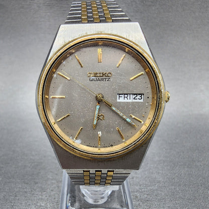 Seiko SQ Watch Men 35mm Gray Dial Two Tone Daydate 8123-7249 PARTS