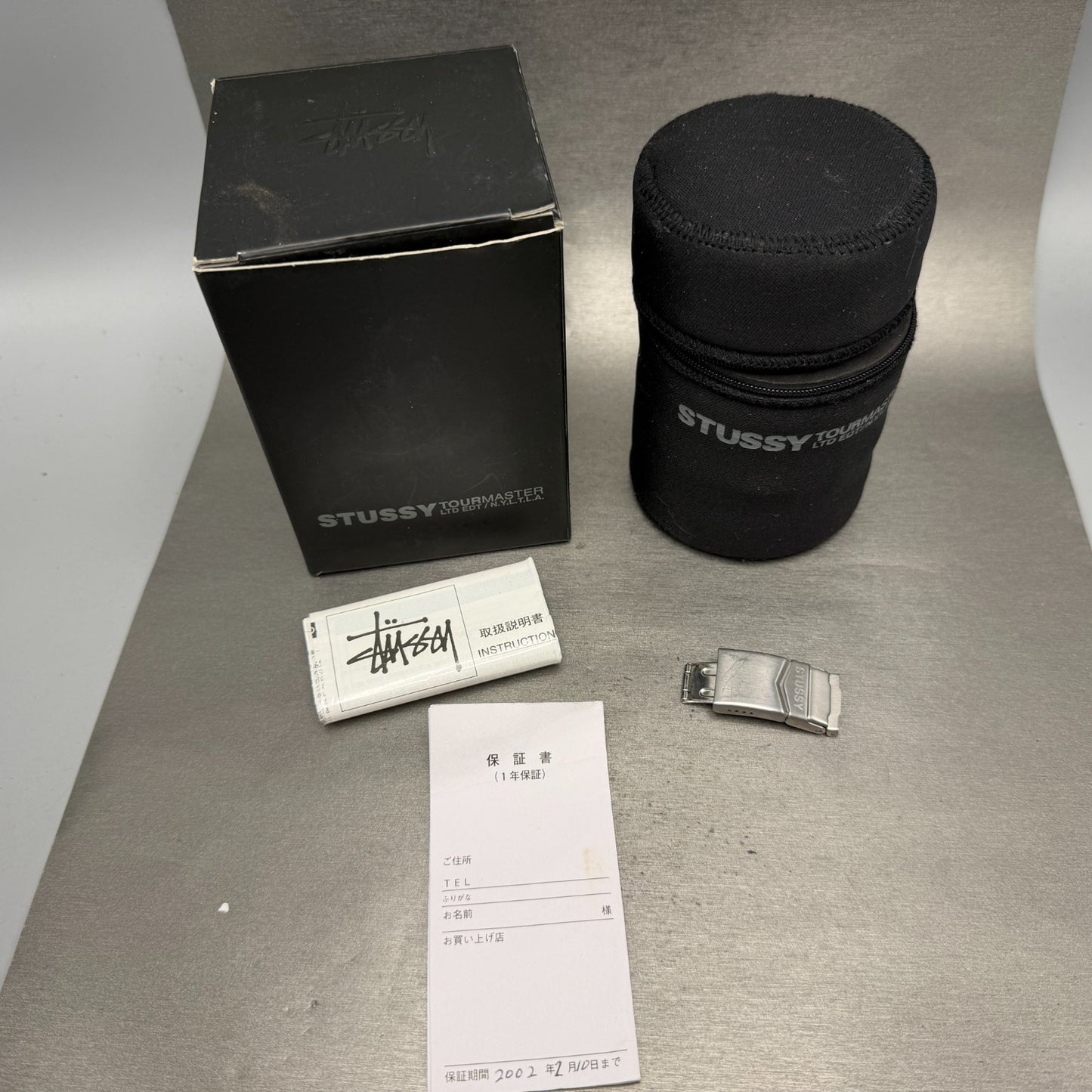 Stussy Tourmaster Chronograph Watch Men 40mm Black Dial Steel Date New Batt13