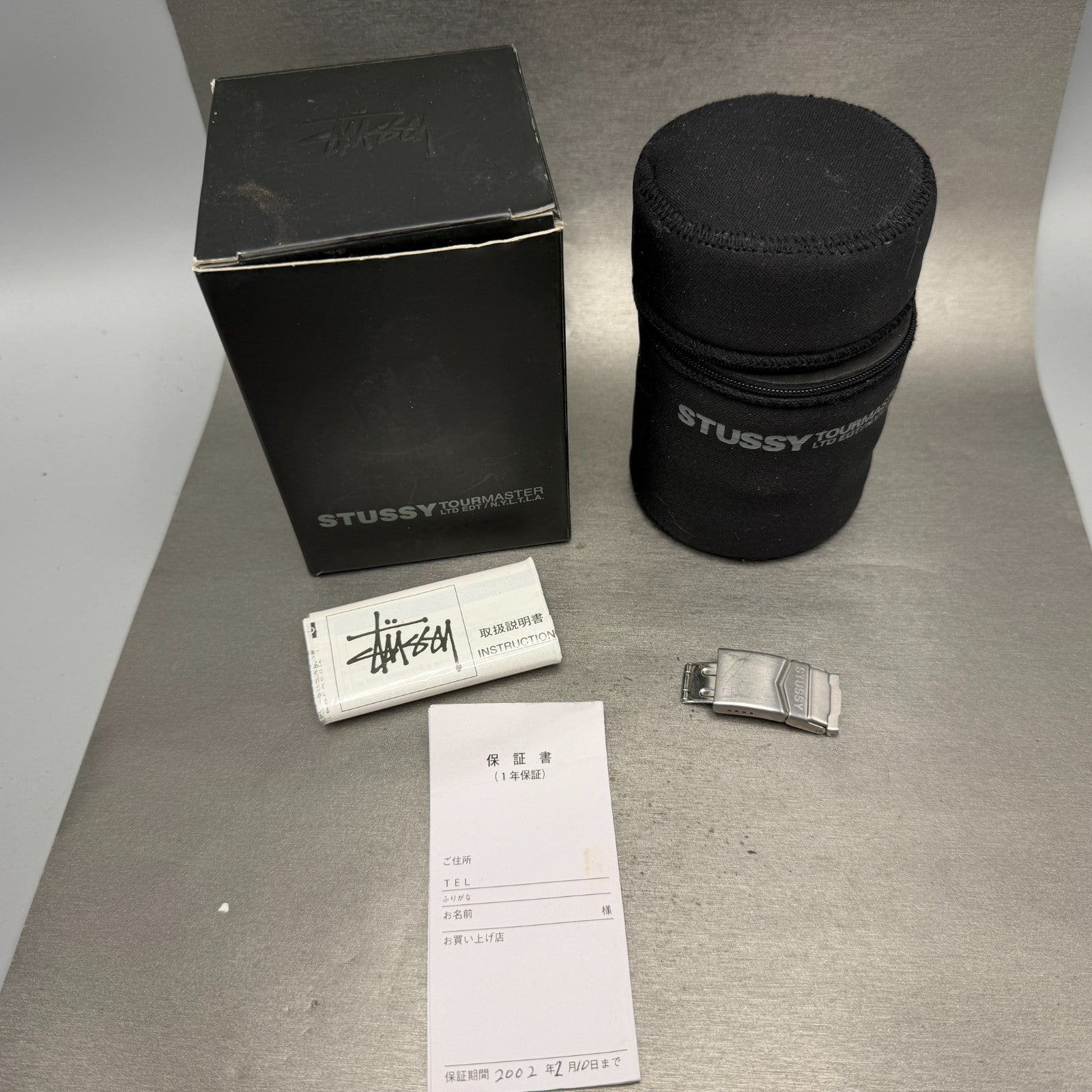 Stussy Tourmaster Chronograph Watch Men 40mm Black Dial Steel Date New Batt13