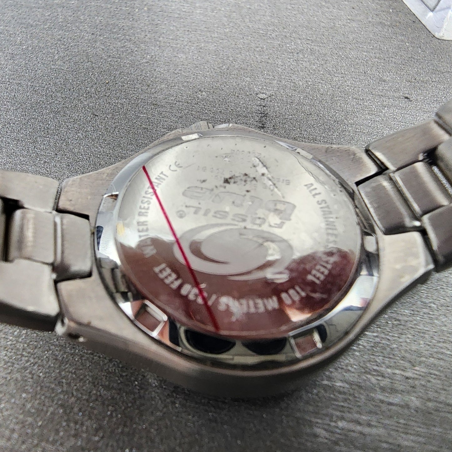 Fossil Blue Dive Watch Women 29mm Blue Dial Silver Tone Date AM3457 New Battery9