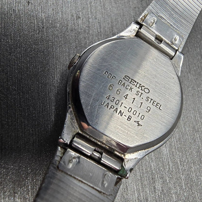 Seiko Watch Women 23mm Silver Dial Silver Tone Round 4301-0010 New Battery10