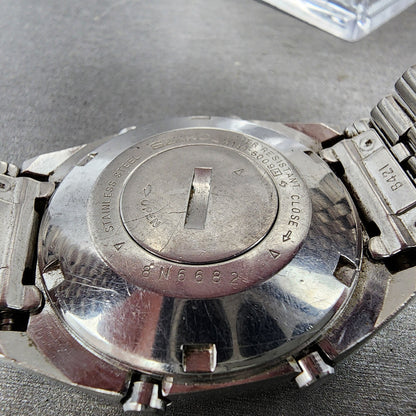 Seiko Digital Watch Men 34mm Digital Steel Alarm A134-5009 Rectangle PARTS