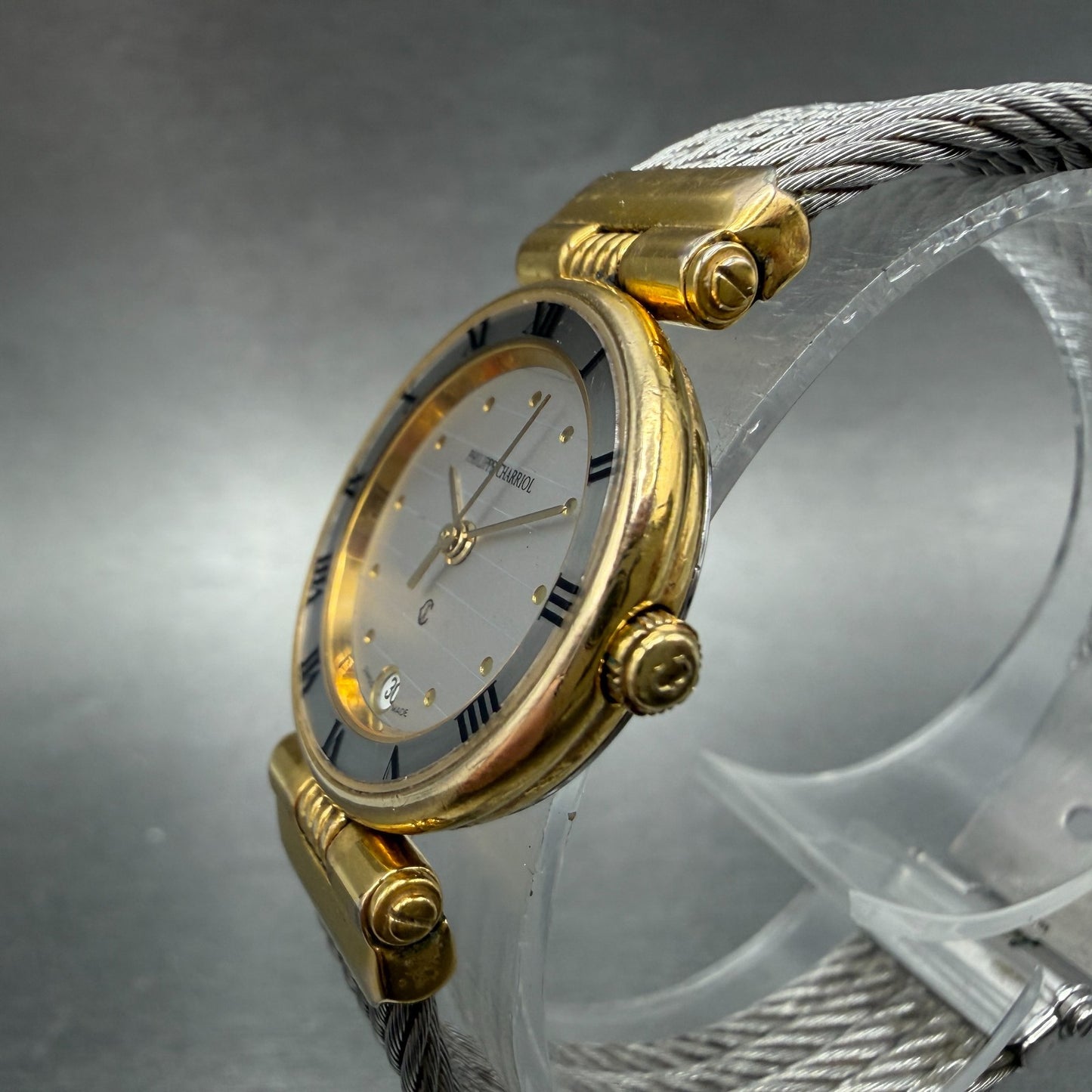Philippe Charriol Celtic Watch Women 25mm Silver Dial Two Tone Date New battery2