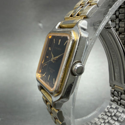 Orient Cygnus Swimmer Watch Women 19mm Black Dial Silver Tone Rectangle New batt2