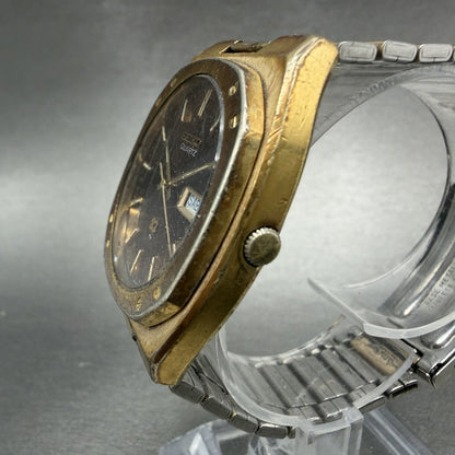 Seiko SQ Watch Men 36mm Brown Dial Gold Tone Daydate 4336-8129 New Battery2