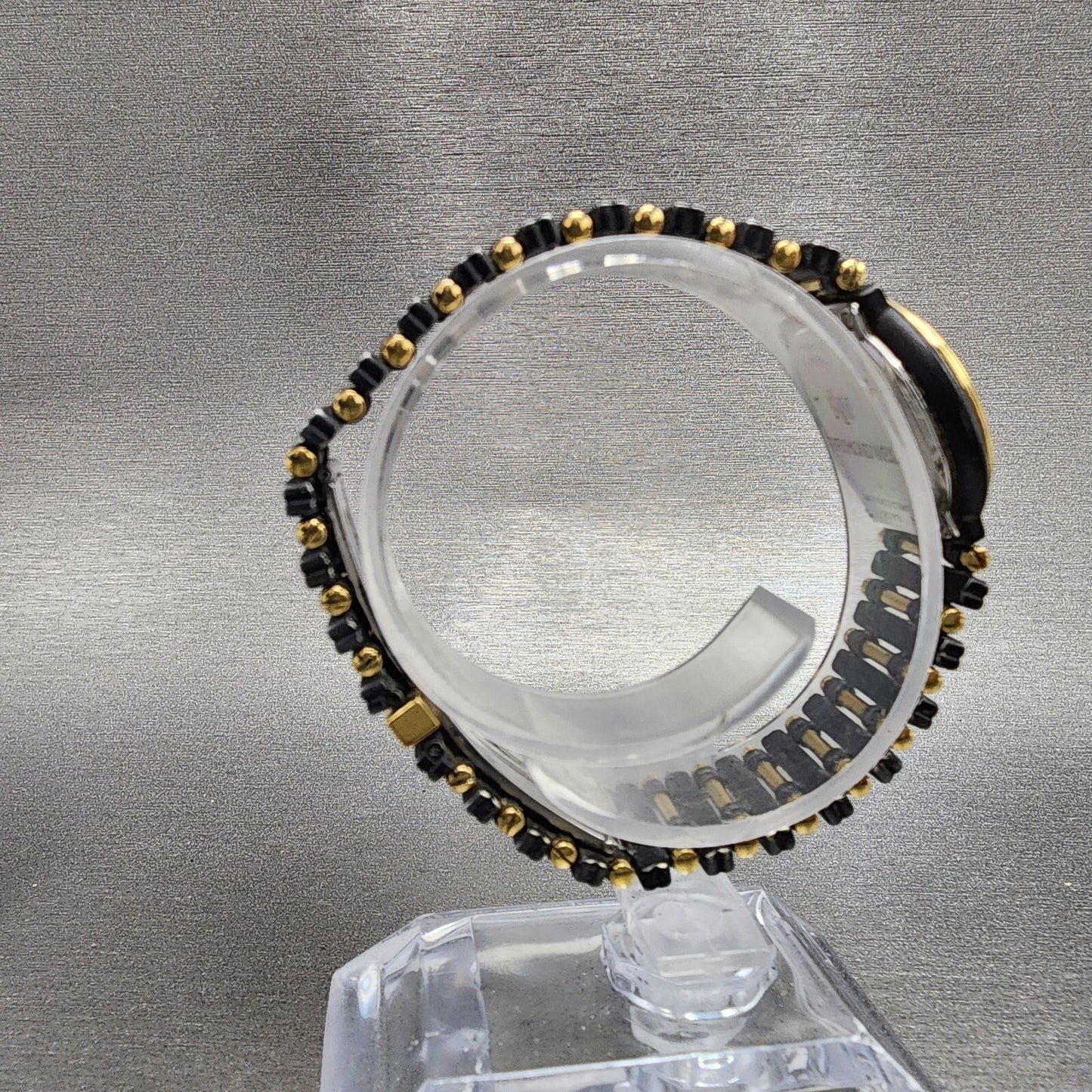 VTG Raymond Weil Watch Women 24mm Black Dial Black Gold Tone Round New Battery8
