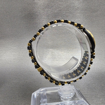 VTG Raymond Weil Watch Women 24mm Black Dial Black Gold Tone Round New Battery8
