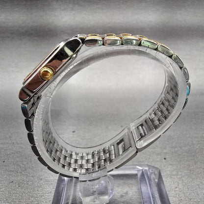 Seiko Watch Women 18mm Silver Dial Silver Tone Rectangle V401-5510 New Battery6