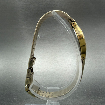 Seiko Watch Women 18mm Champagne Dial Gold Tone Round 4n00-0669 New Battery P2158