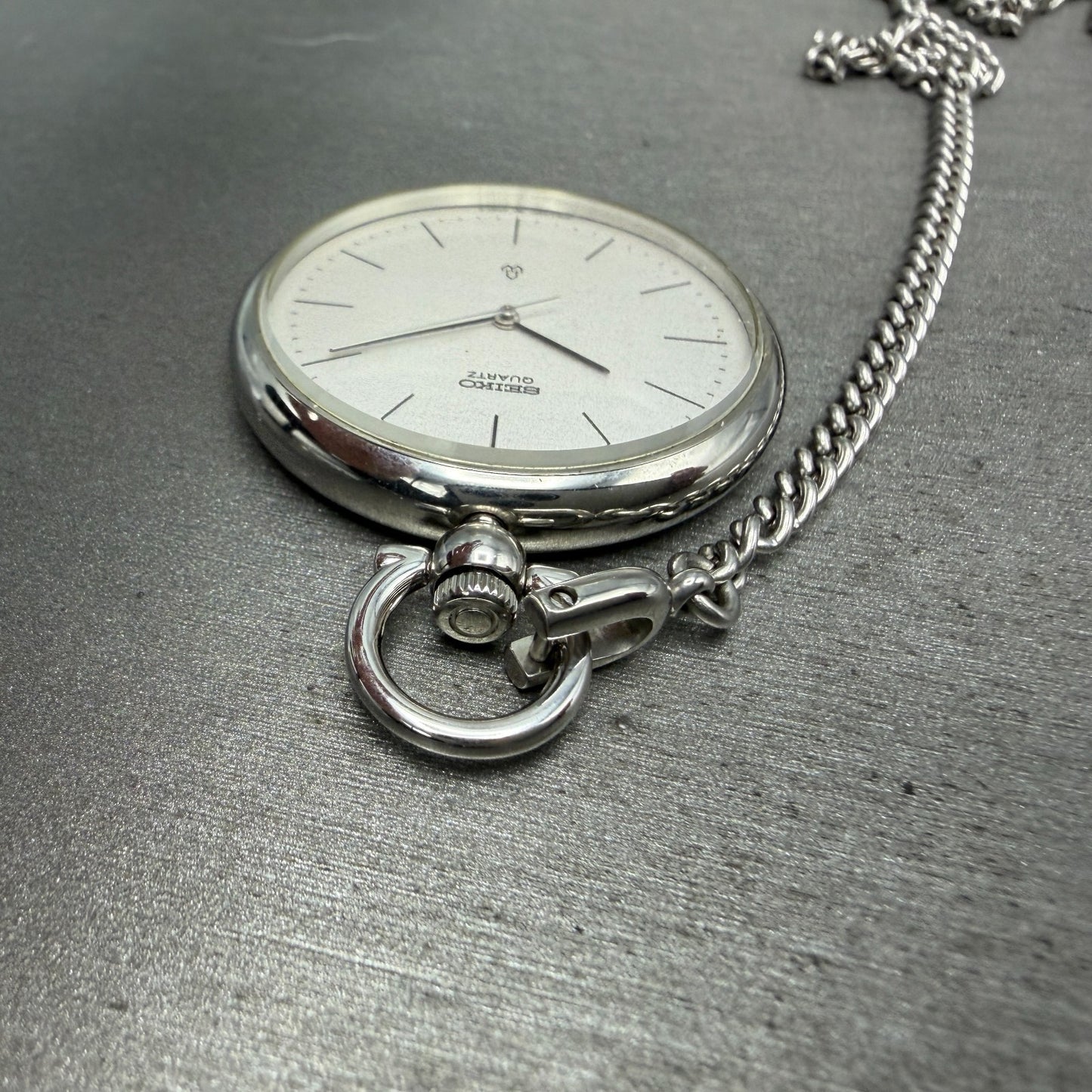 Seiko Pocket Watch Men 37mm Silver Dial Silver Tone Round 2621-0120 New Battery5