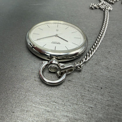 Seiko Pocket Watch Men 37mm Silver Dial Silver Tone Round 2621-0120 New Battery5