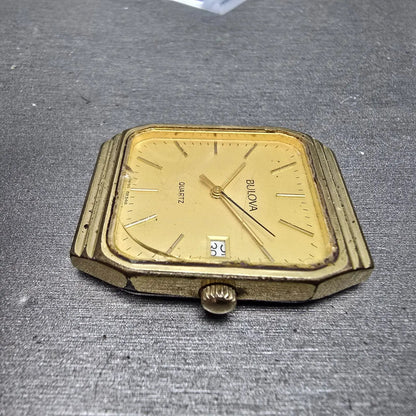 Bulova Watch Men 29mm Champagne Dial Gold Tone Date READ!!!!! 82348 New Battery5