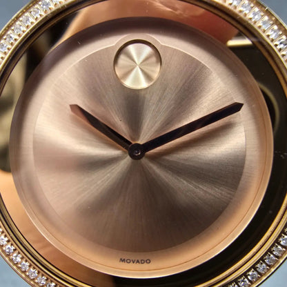 Movado Bold Watch Women 36mm Pink Dial Rose Gold Tone Round 3600151 New Battery1