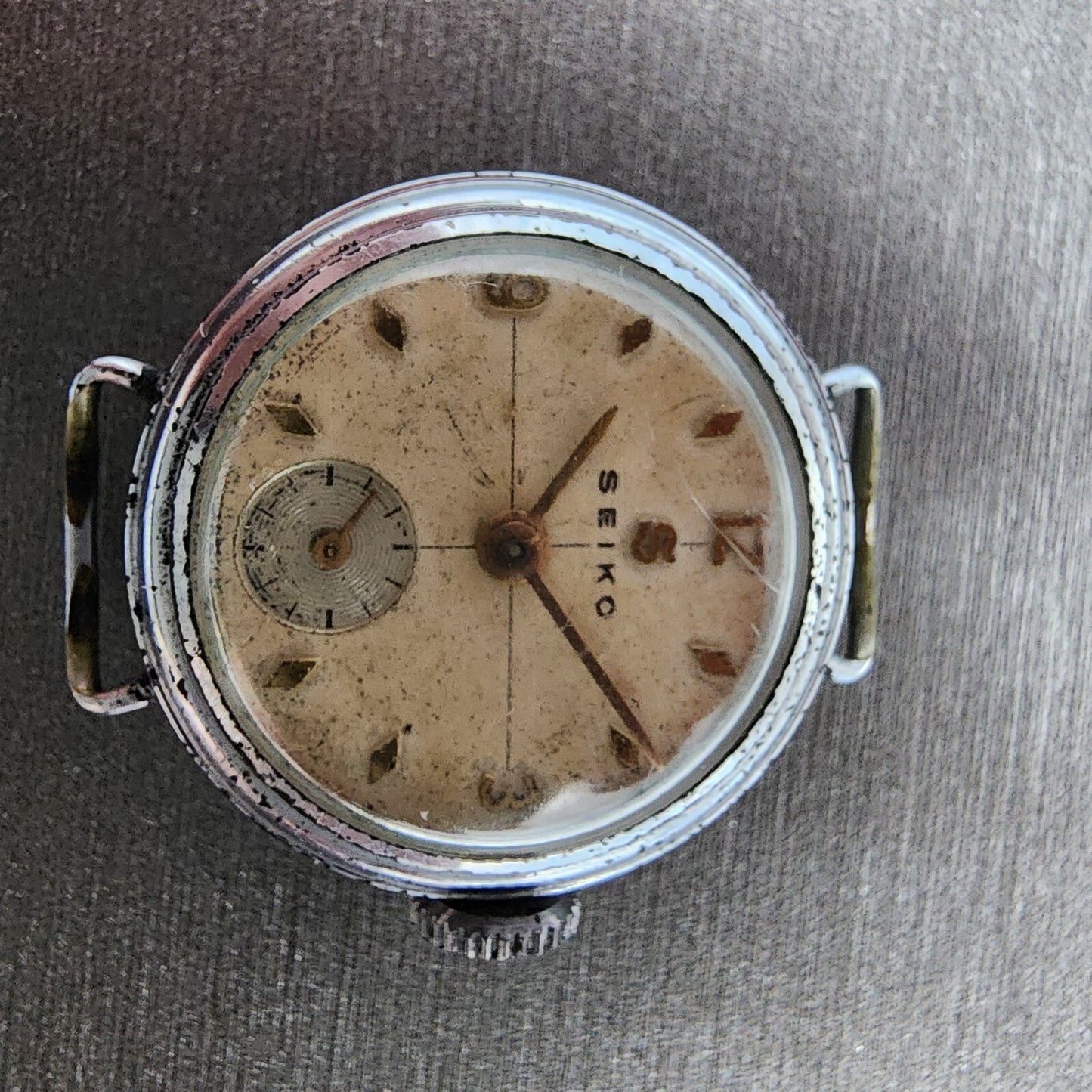 Seiko Watch Women 22mm White Dial Silver Tone Manual Wind Small Seconds Antique1