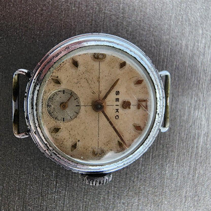 Seiko Watch Women 22mm White Dial Silver Tone Manual Wind Small Seconds Antique1
