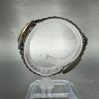 Seiko Watch Women 24mm White Dial Two Tone Daydate Round 3E23-0A69 New Batt HN76