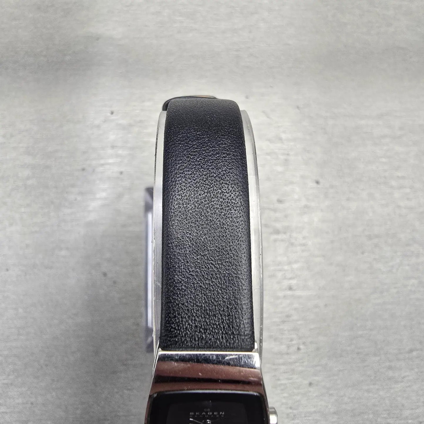 Skagen Denmark Watch Women 16mm Black Dial Silver Tone Rectangle 271SSLB New Bat4