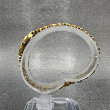 Seiko Watch Women 13mm Champagne Dial Gold Tone Oval 1e20-6039 New Battery