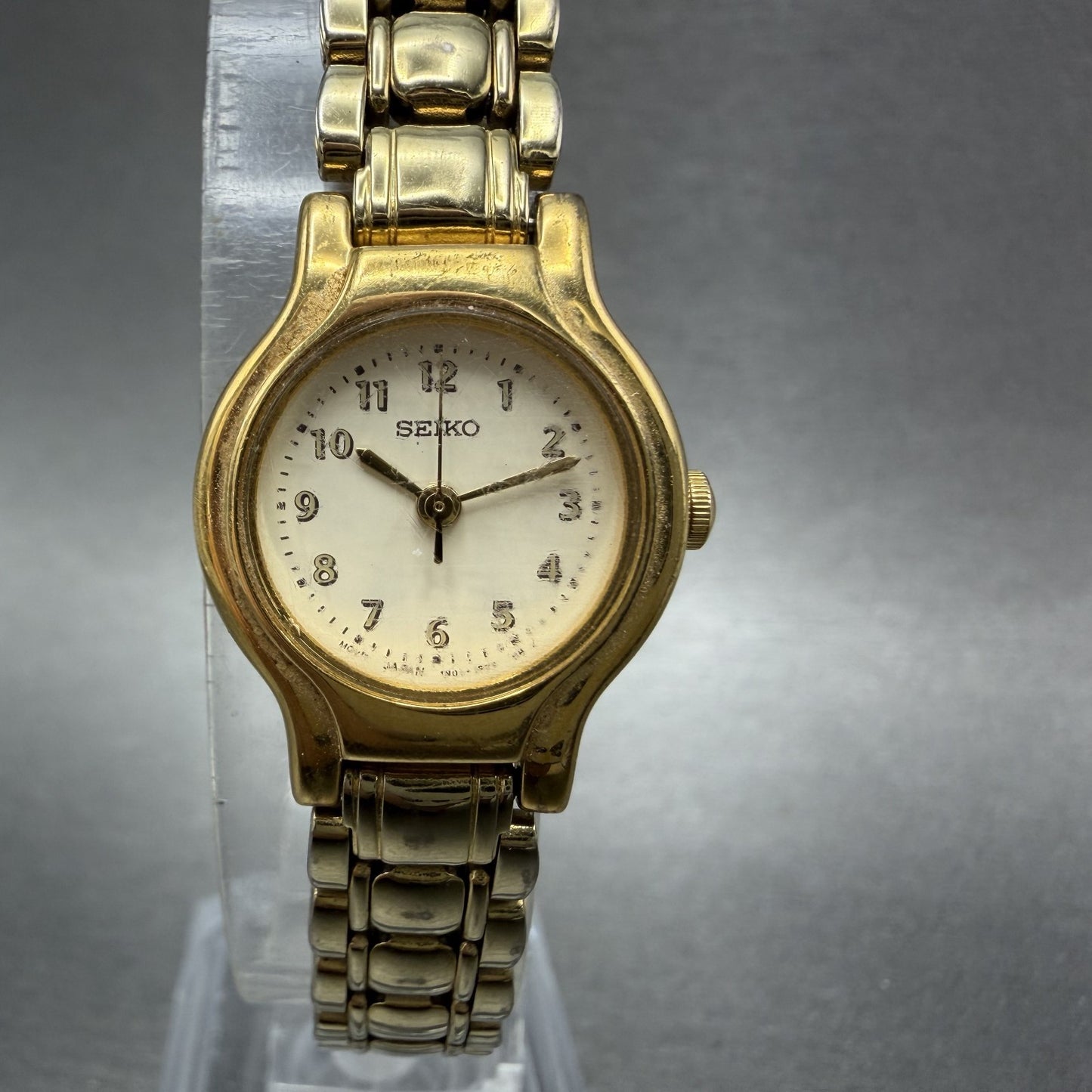 Seiko Watch Women 19mm Cream Dial Gold Tone Round 1N010K30 New Battery0