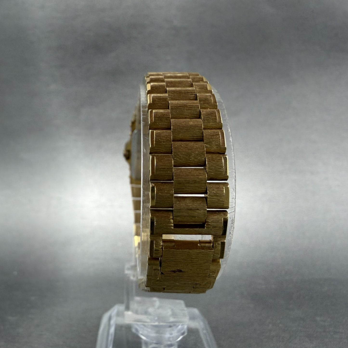 Longines Tank Watch Women 17mm Gold Dial Gold Tone Rectangle New Battery ABCD7