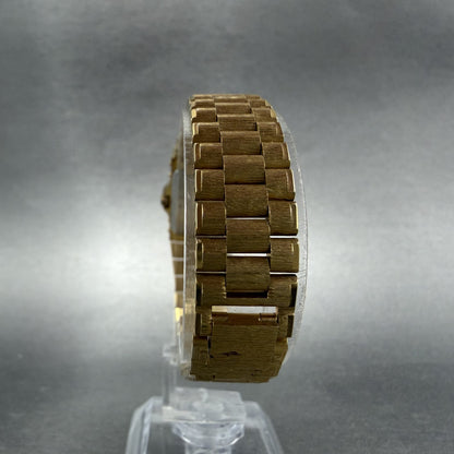 Longines Tank Watch Women 17mm Gold Dial Gold Tone Rectangle New Battery ABCD7